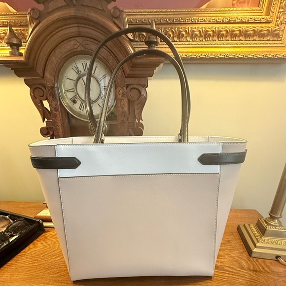 Kate Spade Saffiano Leather Colorblock Staci Laptop Large Tote Warm Beige $450 - Picture 4 of 16
